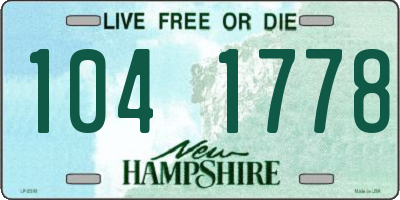 NH license plate 1041778