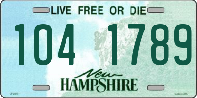 NH license plate 1041789