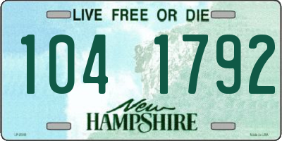 NH license plate 1041792