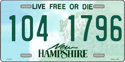 NH license plate 1041796