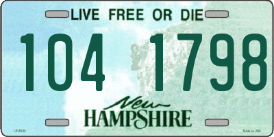 NH license plate 1041798