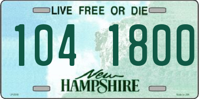 NH license plate 1041800