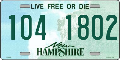 NH license plate 1041802