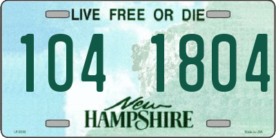NH license plate 1041804