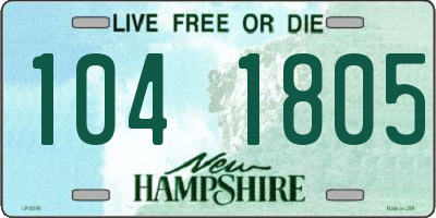 NH license plate 1041805