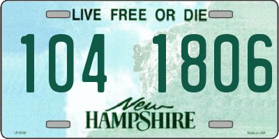 NH license plate 1041806