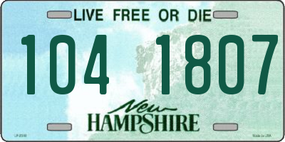 NH license plate 1041807