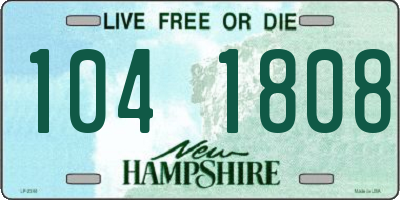 NH license plate 1041808