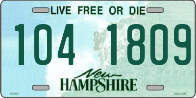 NH license plate 1041809
