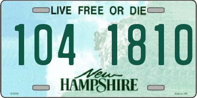 NH license plate 1041810