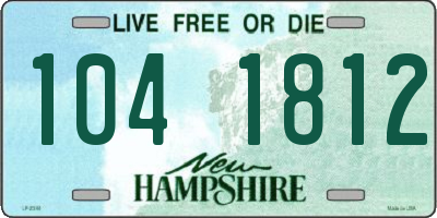 NH license plate 1041812