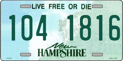 NH license plate 1041816