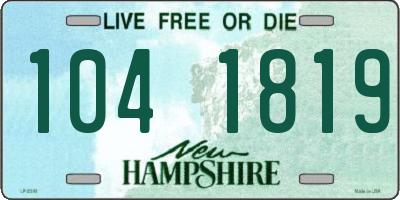 NH license plate 1041819