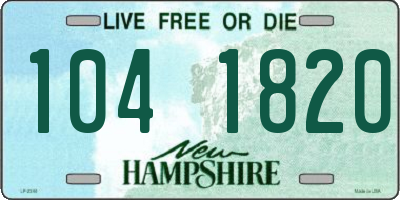 NH license plate 1041820