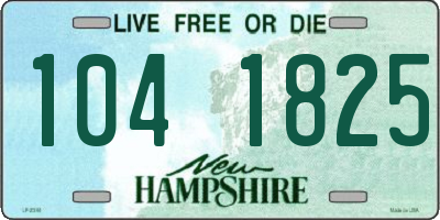 NH license plate 1041825