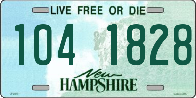 NH license plate 1041828