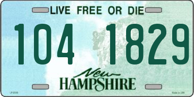 NH license plate 1041829