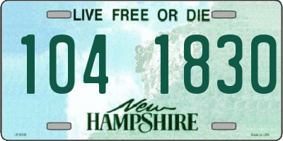 NH license plate 1041830