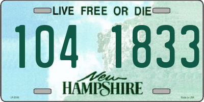 NH license plate 1041833