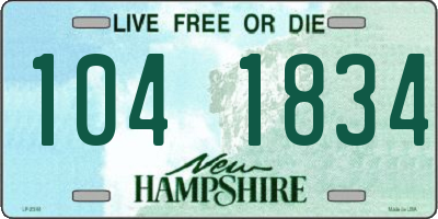 NH license plate 1041834