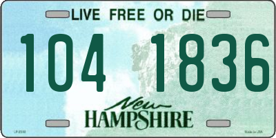 NH license plate 1041836