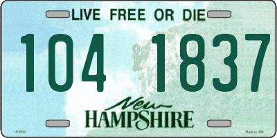 NH license plate 1041837