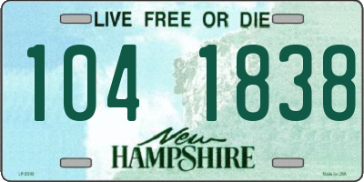 NH license plate 1041838