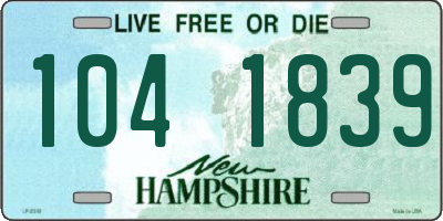 NH license plate 1041839