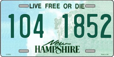 NH license plate 1041852