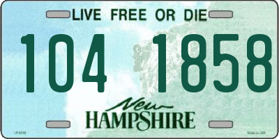 NH license plate 1041858