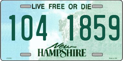 NH license plate 1041859