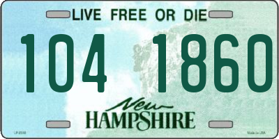 NH license plate 1041860