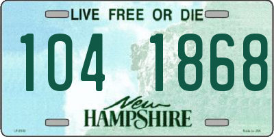 NH license plate 1041868