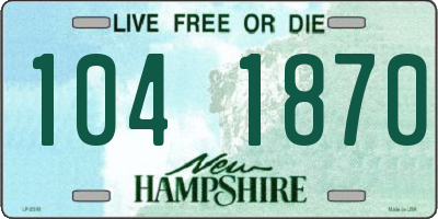 NH license plate 1041870
