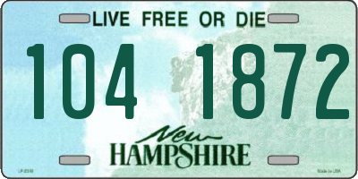 NH license plate 1041872