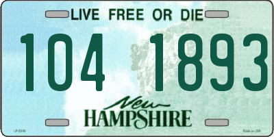 NH license plate 1041893
