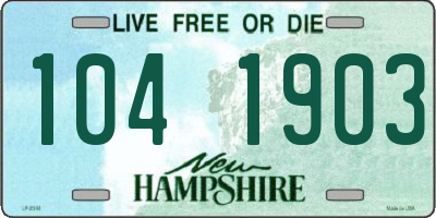 NH license plate 1041903