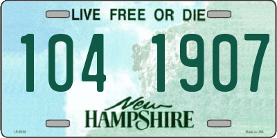 NH license plate 1041907
