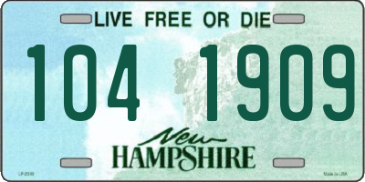 NH license plate 1041909