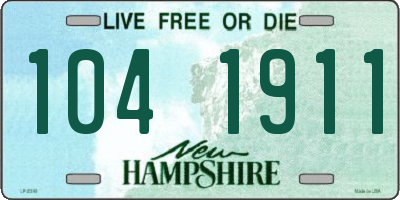 NH license plate 1041911