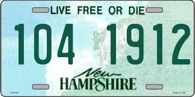 NH license plate 1041912