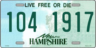 NH license plate 1041917