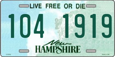 NH license plate 1041919