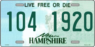 NH license plate 1041920