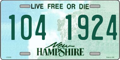 NH license plate 1041924