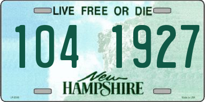 NH license plate 1041927