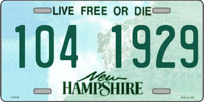 NH license plate 1041929