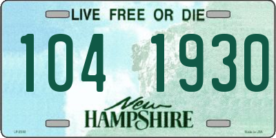 NH license plate 1041930