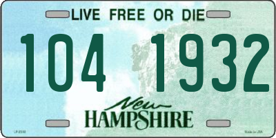 NH license plate 1041932