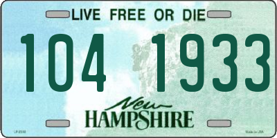 NH license plate 1041933